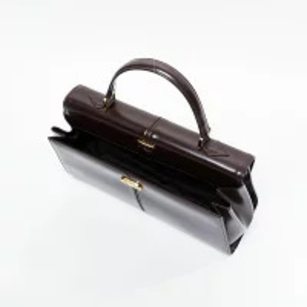 Yves Saint Laurent Logo Leather Handbag Brown - Picture 12 of 13